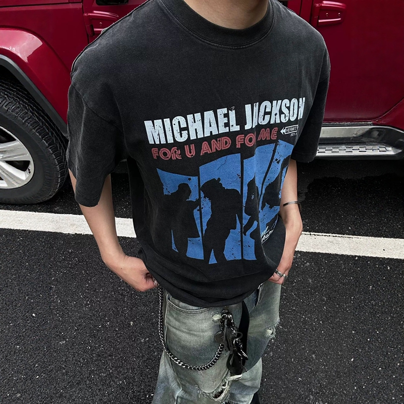 Dert Online Store Michael Jackson Washed 280g Short Sleeve Michael Jackson Printed T-Shirt Dert Online Store Michael Jackson Washed 280g Short Sleeve Michael Jackson Printed T-Shirt