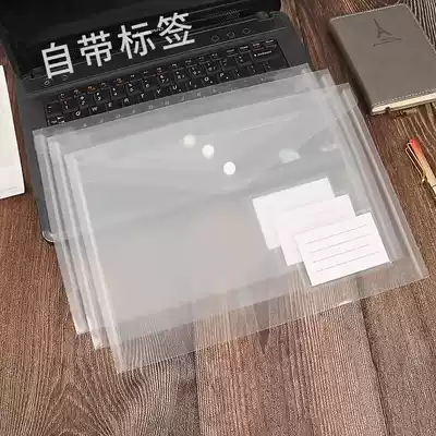 Wholesale transparent file bag pp business card file bag plastic snap button information bag custom label button thickened storage