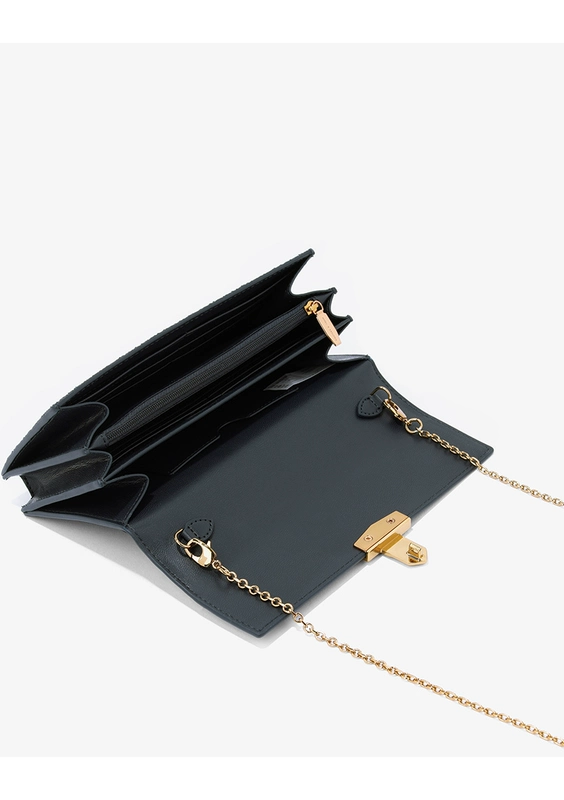 CHARLES & KEITH ví dài CK6-10840116 đi lại bóng trang trí túi chuỗi dài