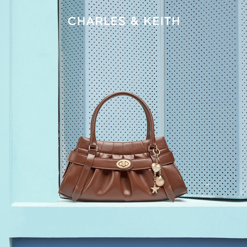 [Mid-Year Discount] Charles&Keith Women's Bag Ck2-80671888 Metal Shell Bag Crossbody Bag
