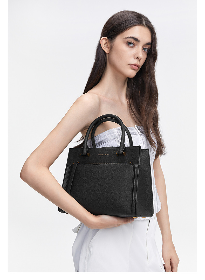 Сумка charles&keith春季新款ck2-30782210简约通勤手提单肩托特包女