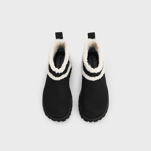 CHARLES&KEITH Осенняя и зимняя женские ботинки CK1-90280054 Толстая подошва плюс пух