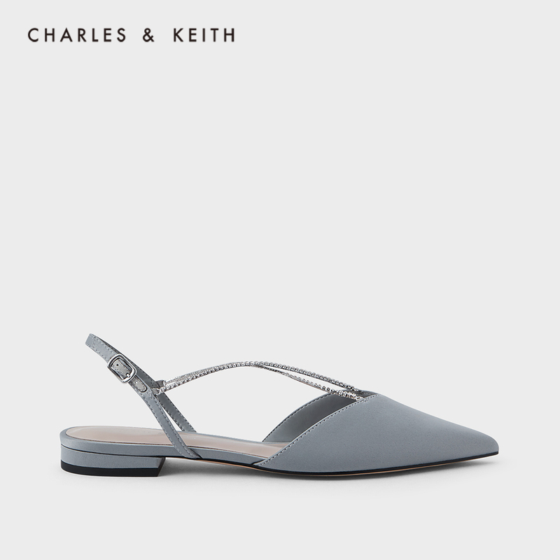 CHARLES & KEITH2021 spring new CK1-70900271-A women chain pointed flat heel sandals