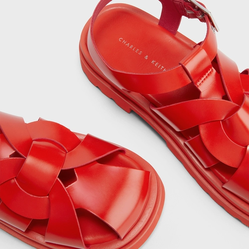 CHARLES&KEITH Демисезонные плетеные повседневные босоножки на платформе