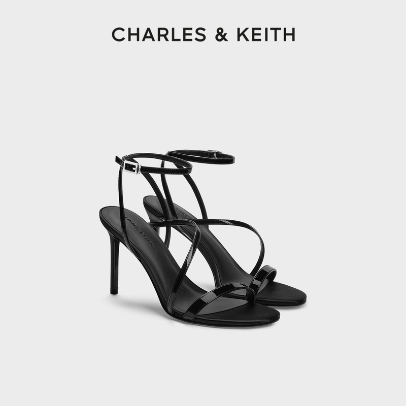 Charles&Keith26 Spring New Model Ck1-60361604 French-Style Single-Strap High-Heeled Thin-Strap Roman Sandals