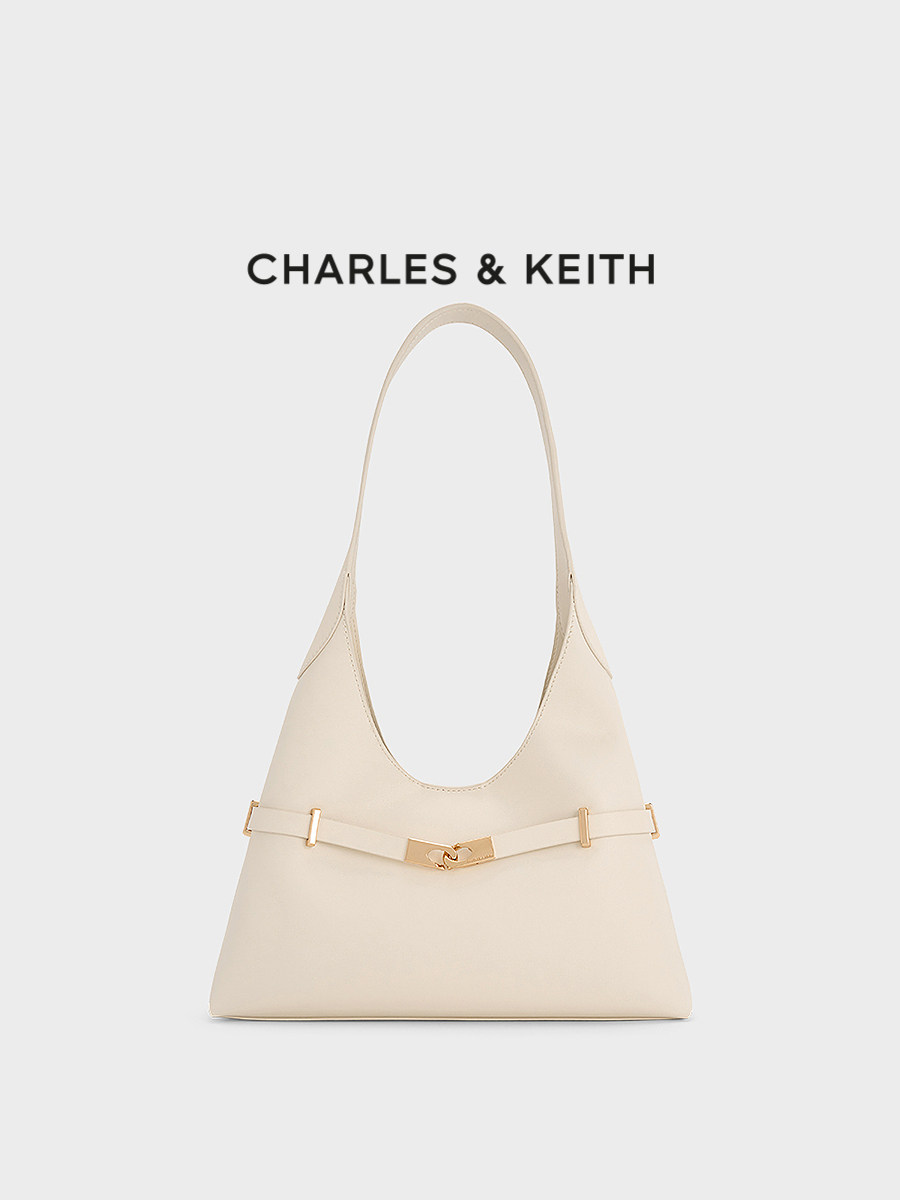 Charles&Keith25 New Autum Collection Ck2-40271621 Belt Buckle Simple Shoulder Underarm Bag