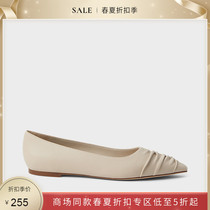 CHARLES & KEITH 2021 Spring SUMMER discount CK1-70900258 Pleated upper pointed flat single shoes women