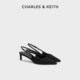 CHARLES&KEITH25 new winter style CK1-61720245 temperament pointed toe mid-heel buckle sandals