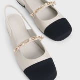 CHARLES&KEITH летняя женская обувь CK1-70900382, женские маленькие ароматные сандалии на плоской подошве с ремешком-цепочкой из бусин