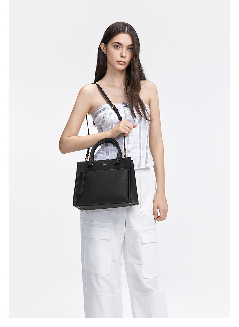 Сумка charles&keith春季新款ck2-30782210简约通勤手提单肩托特包女