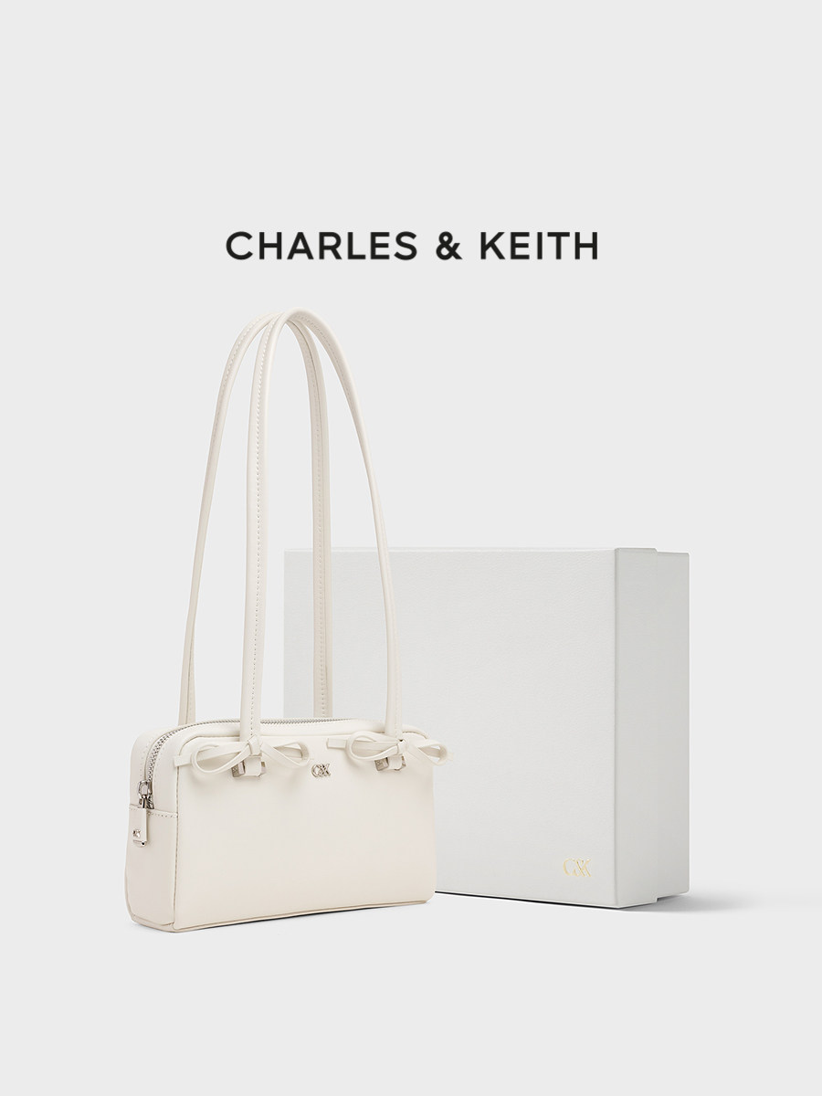 Charles&Keith25 Autumn New Model Sl2-20681234 Bowknot Long Strap Underarm Bag Pillow Bag