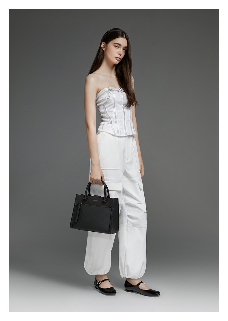 Сумка charles&keith春季新款ck2-30782210简约通勤手提单肩托特包女