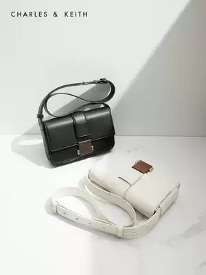CHARLES&KEITH SPRING and SUMMER women's bag CK2-80270702 WOMEN's wide shoulder strap clamshell messenger small square bag