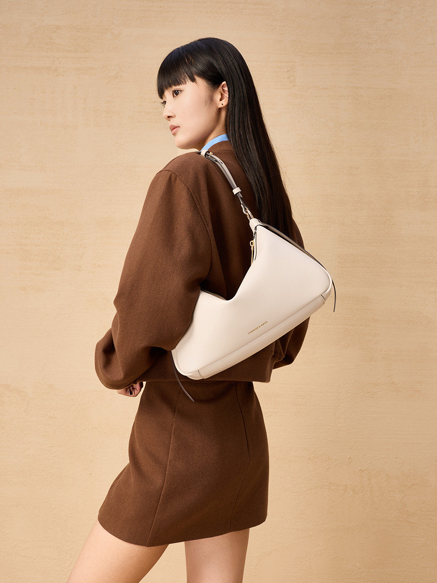 Charles&Keith25 New Autumn Collection Ck2-20671783 Retro Soft Simple Handbag Shoulder Bag Underarm Bag