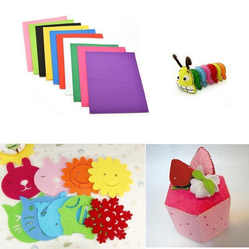 10 Sheet DIY Crafts for Kids Non-woven Felt Fabric Puzzle Th