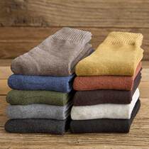 Socks mens winter cotton socks mens middle tube towel socks plus velvet padded thick mid-length socks super thick autumn and winter cotton womens socks