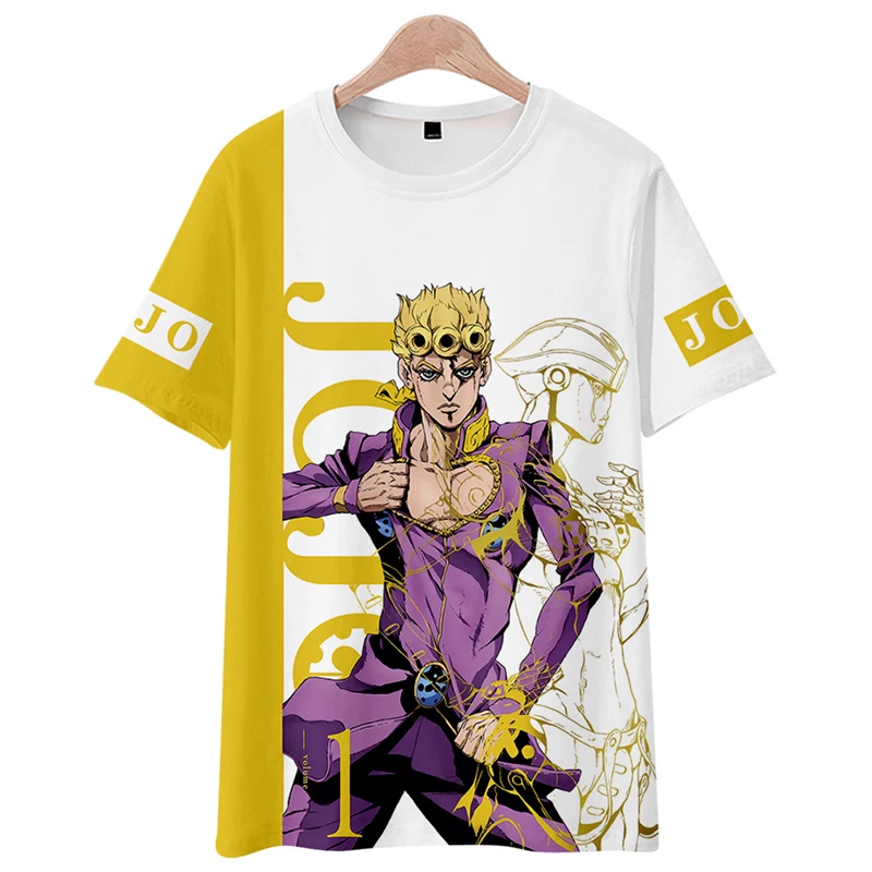 Футболка с короткими рукавами Jojo's wonderful adventure Peripheral anime -sleeved T -shirt Juruno Qiao Baba Kashi Yangge Star болезненная одежда