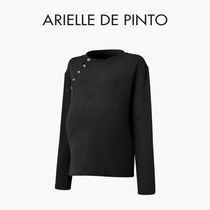 French ARIELLE DE PINTO maternity wear 2024 spring new oblique button long-sleeved bottoming sweater top