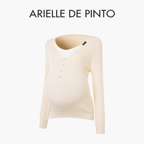 French ARIELLE DE PINTO maternity wear autumn and winter new high-end fake two-piece knitted sweater top
