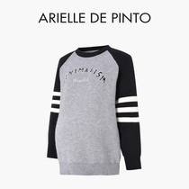 French ARIELLE DE PINTO maternity wear autumn and winter Korean version contrasting striped sleeves pullover knitted sweater for women