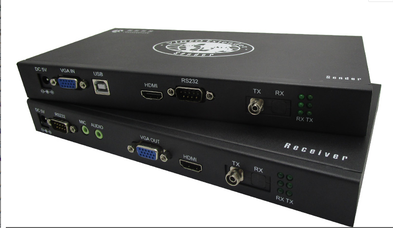 vga high-definition audio-video optical transmitter and receiver single mode FC SC optical port with USB key mouse microphone optical fiber transmission 20KM