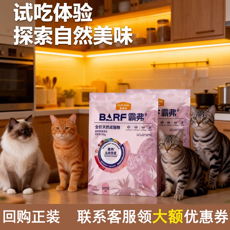 Mcfoody  Natural Cat Food for Adult and Young Cats, High-Protein Nutritional Trial Pack Pet Main Food 100g