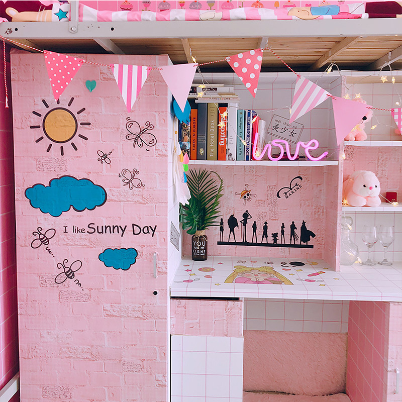 Wallpaper dorm ins forest college student dorm wallpaper self-adhesive waterproof moisture-proof dorm transformation ins girl wall sticker