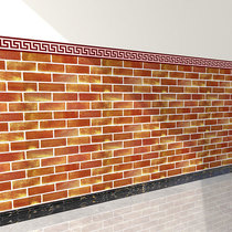 Hotel Wall skirt stickers storefront decoration wallpaper restaurant hamburger Wall Wall Wall brick wallpaper self-adhesive commercial catering