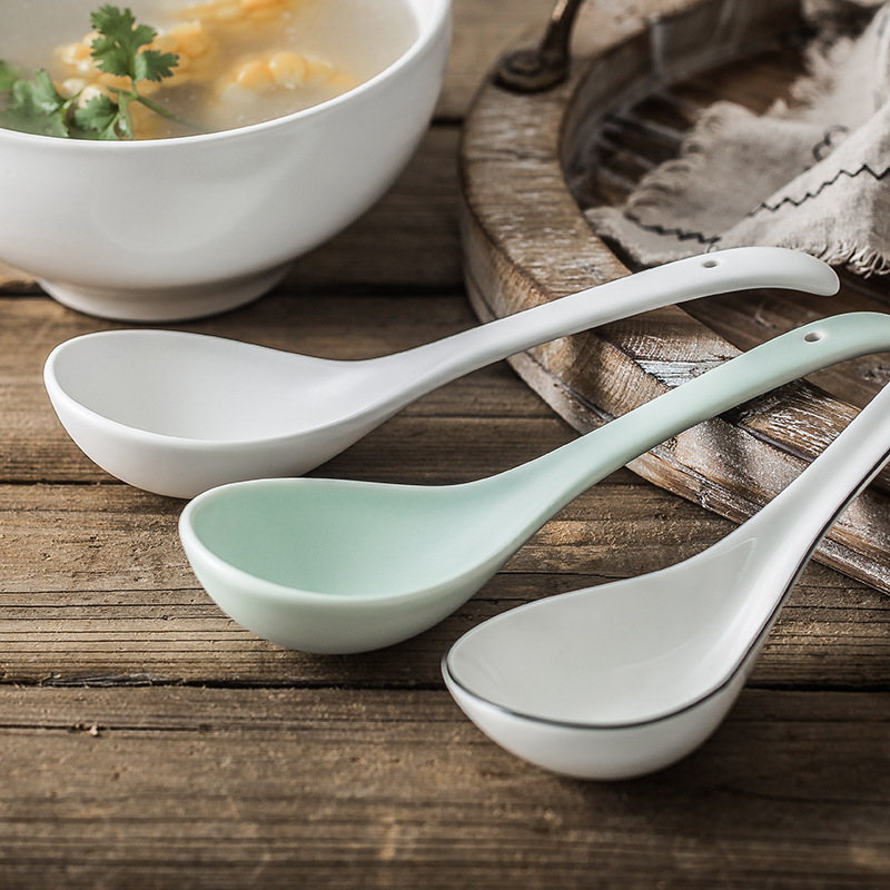 Nordic ceramic spoon, home of the big spoon ladle dipper large porridge spoon Korean spoon creative big spoon