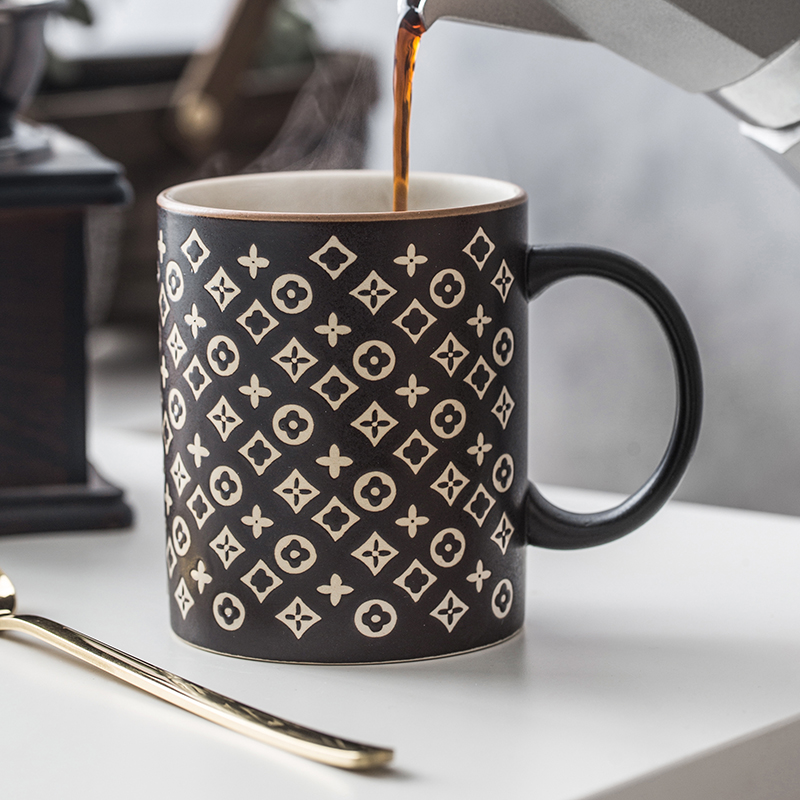 Ins Japanese ceramic keller large capacity cup cup creative cup contracted household breakfast cup of coffee cup