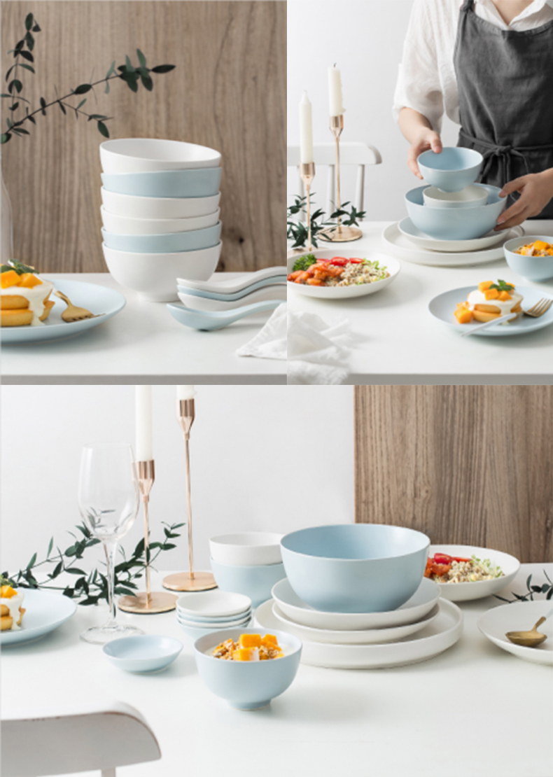 Dishes suit Nordic INS 56 head contracted household ceramic Dishes Japanese 10 combination to use chopsticks tableware for dinner