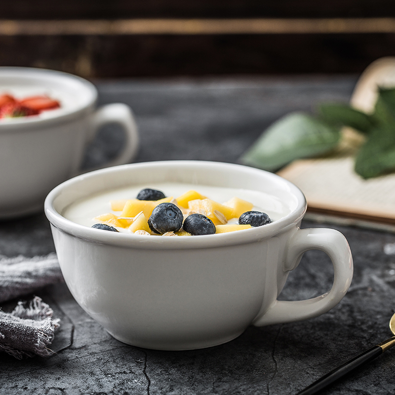 Ceramic breakfast cup ins Nordic red cup of milk cup net contracted coffee cup creative household sweetmeats cup oats cup