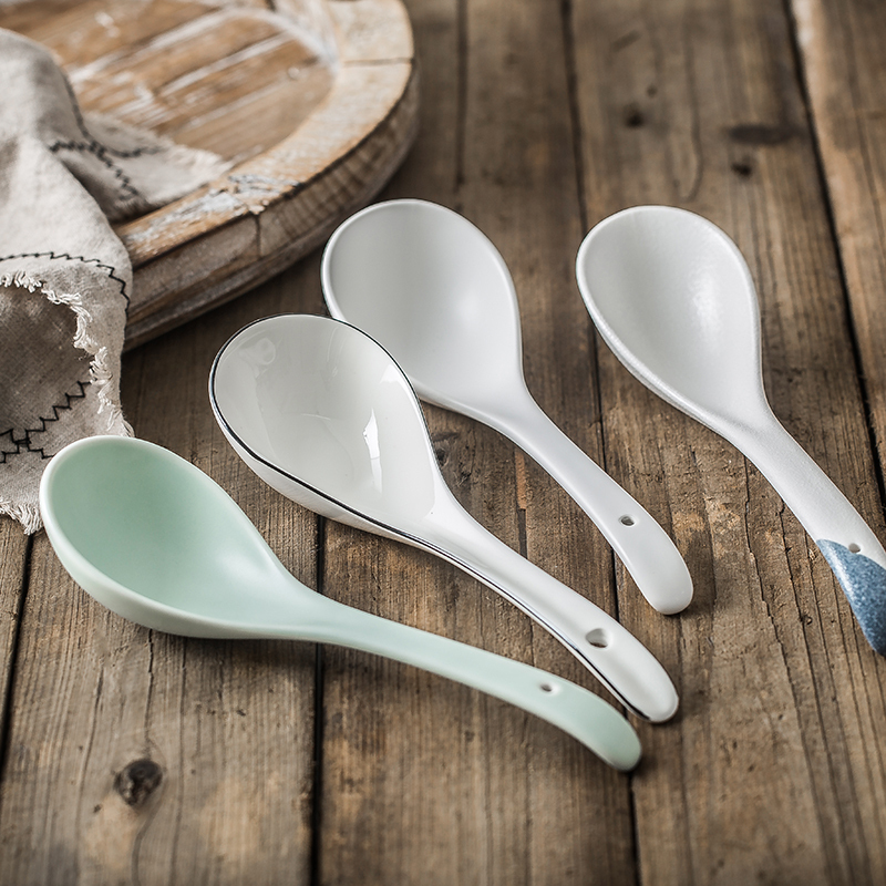 Nordic ceramic spoon, home of the big spoon ladle dipper large porridge spoon Korean spoon creative big spoon