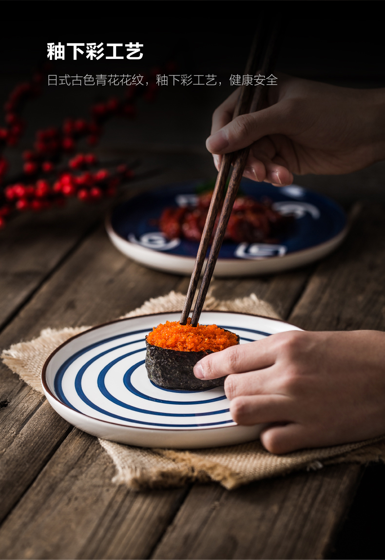 Dessert salad disc household dish dish dish dish Japanese - style steak hand - made ceramic disc western - style food plate breakfast restoring ancient ways