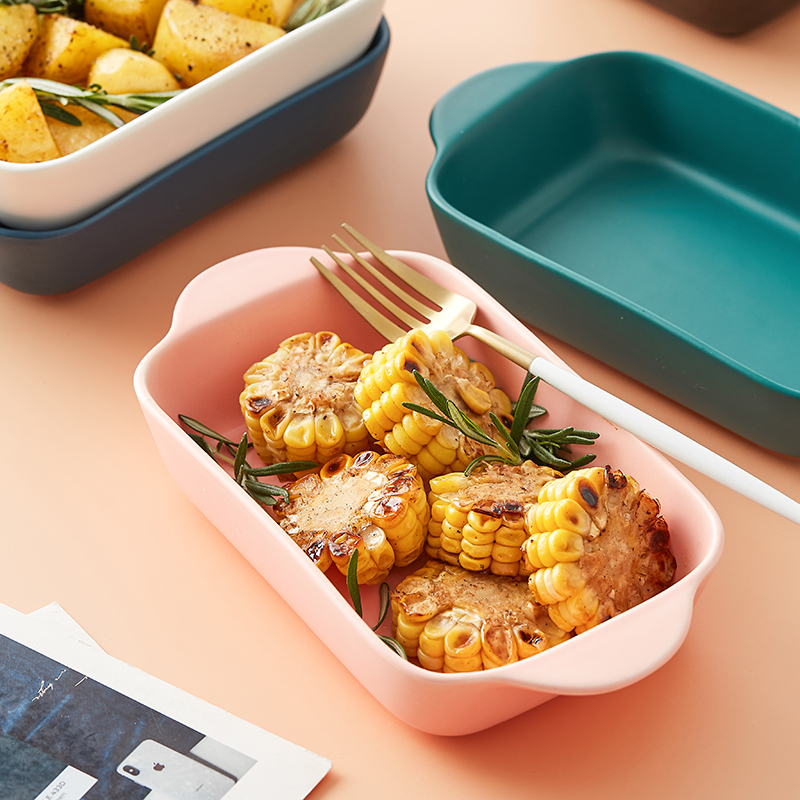 Cheese baked FanPan ceramic pan creative ears dish dish dish special tableware household microwave oven roasted bowl
