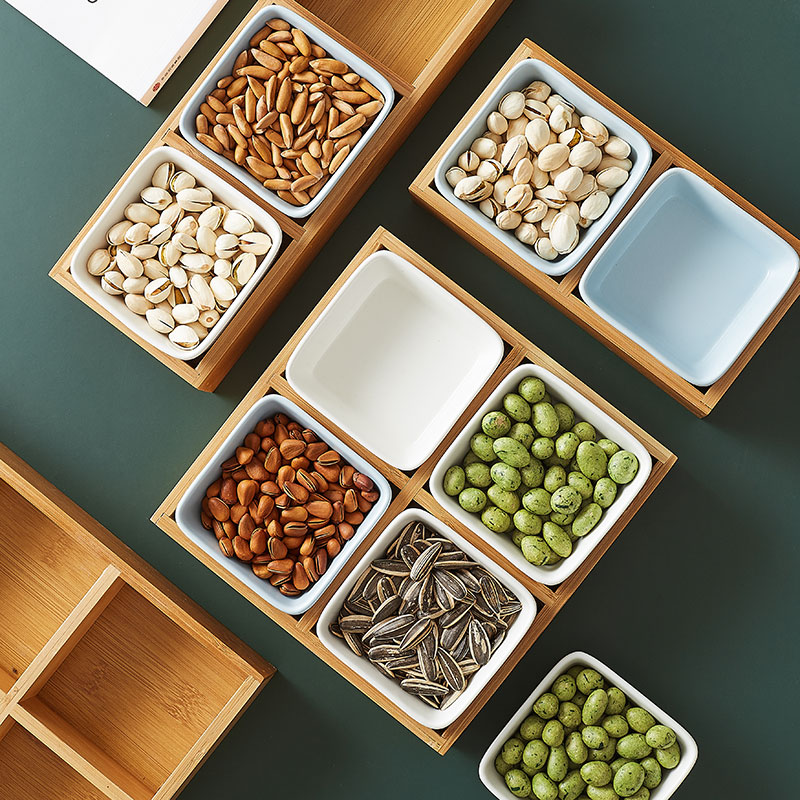Japanese creative dry fruit tray frame plate paste disc ceramic compote snacks of disk platter of fruit snacks all the plate