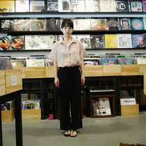 Petite game-pure hemp wave point short sleeve shirt