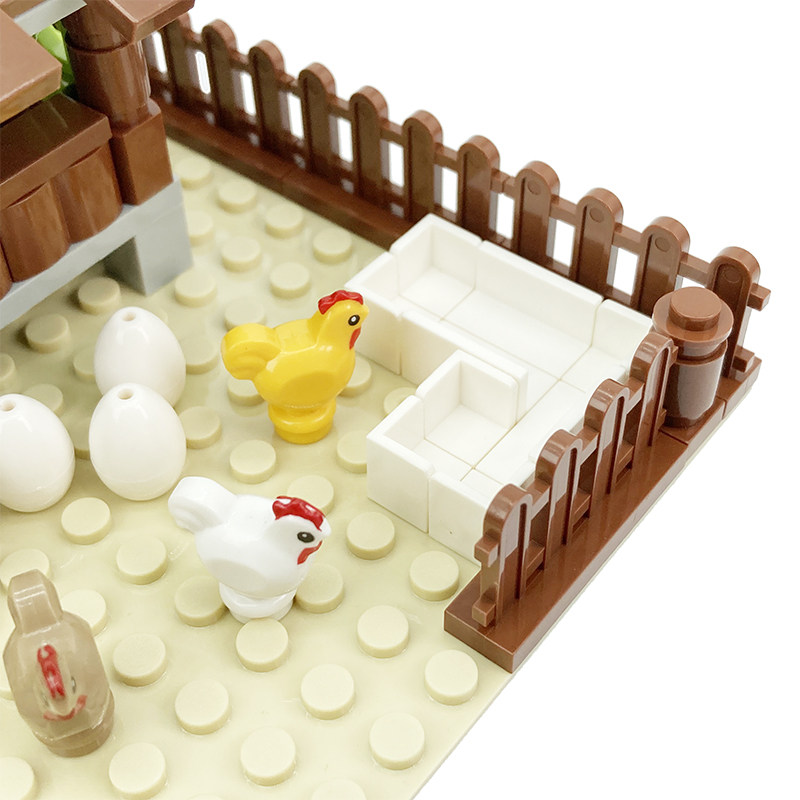 Suitable for Lego Moc Animal Farm Rooster Coop Chicken Nest Egg City Chick Building Blocks Minifigures Accessories Toys