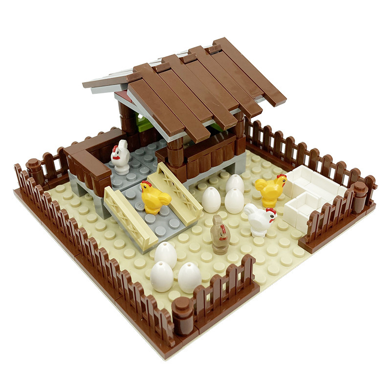 Suitable for Lego Moc Animal Farm Rooster Coop Chicken Nest Egg City Chick Building Blocks Minifigures Accessories Toys