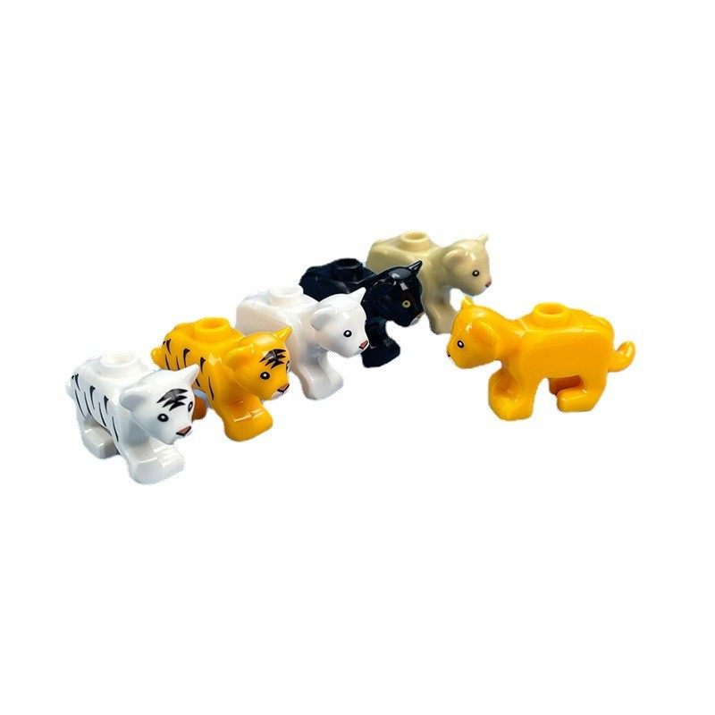 Suitable for Lego Moc Building Blocks Farm Series Small Animals Lion Tiger White Tiger Leopard 6341536