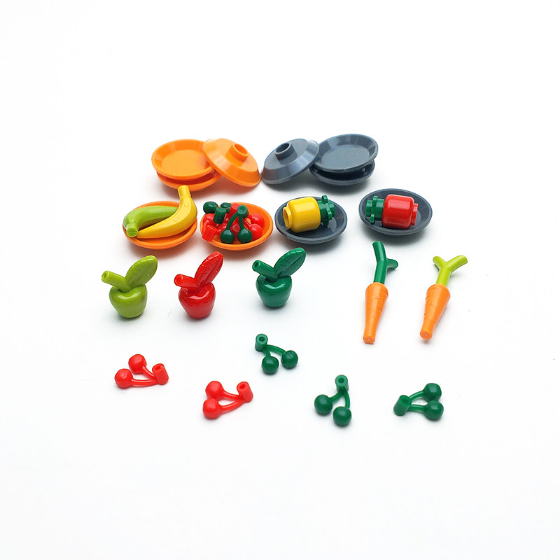 Suitable for Lego Moc Creative Small Particle Food, Fruits, Desserts, Vegetables, Tools, Building Blocks, Minifigures, Scene Toys