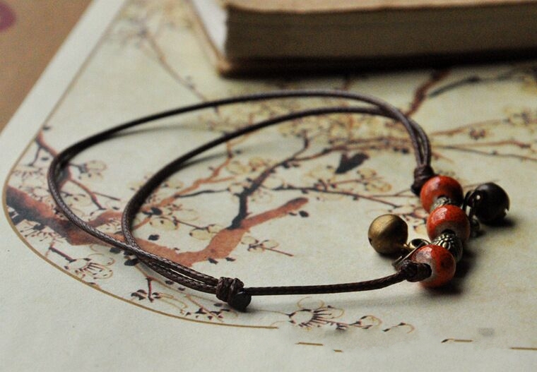 Chuông vòng chân nữ phiên bản Hàn Quốc Gió đơn giản gốm vòng chân gốm Handmade nhà sản xuất trang sức nhỏ đặc biệt lắc chân nữ hàn quốc