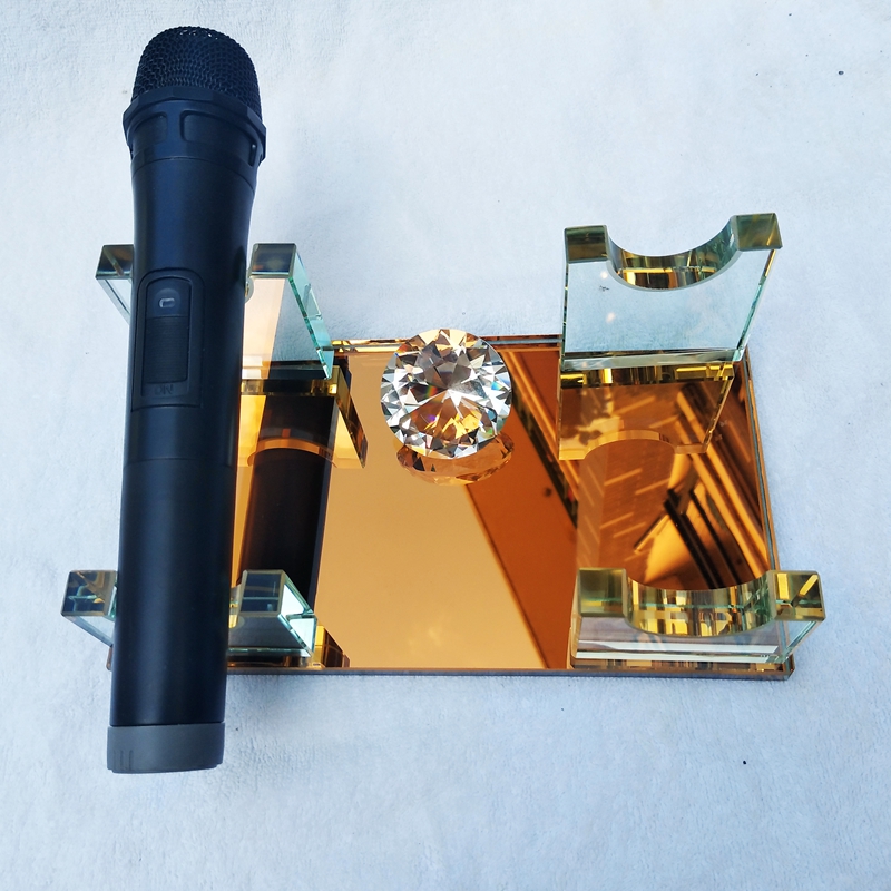 Desktop crystal microphone stand KTV hotel night microphone stand Microphone stand Imidazole can be personalized lettering