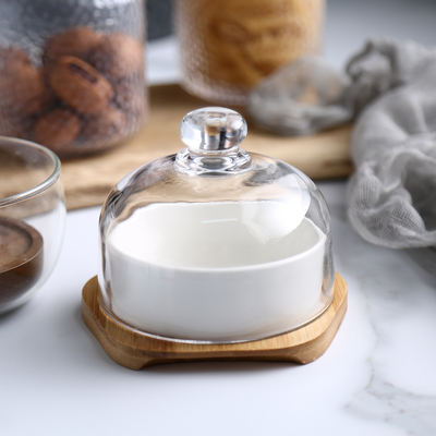 Coffee aroma cover, dessert bowl, ceramic coffee cup, glass lid, jam display vessel, pudding cup with tray