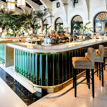 Nordic Ink Green Bar Terrace Tile Restaurant Net Red Light Extravagant Corner Wire Wall Brick Pure strip Half-arched tile