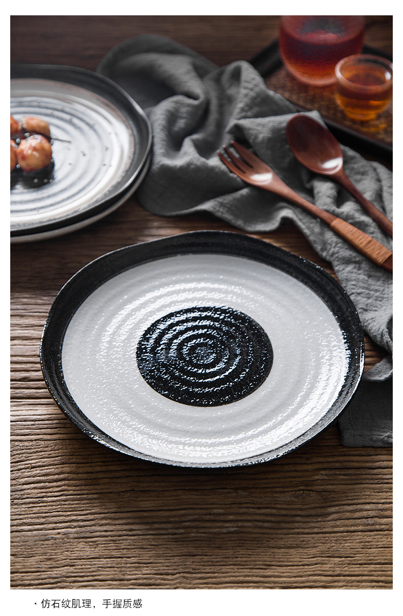 Creative dish wash our hand - made ceramic disc restaurants offer special large disk flat dish plate household pasta dishes