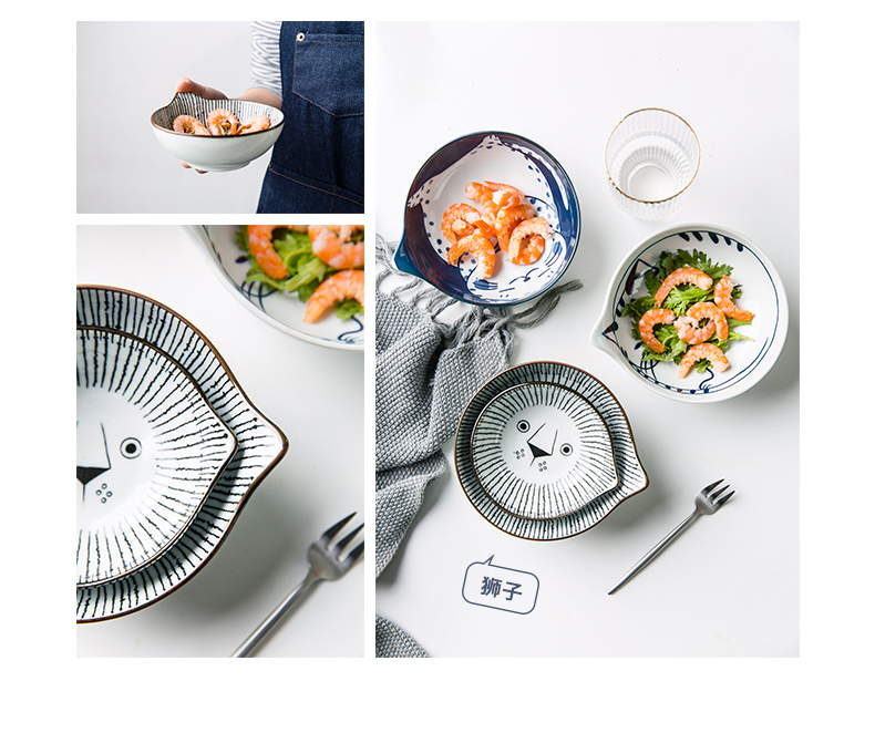 Creative dishes suit, lovely children cartoon cat bowl bowl ceramic sauce dish seasoning sauce dish dishes