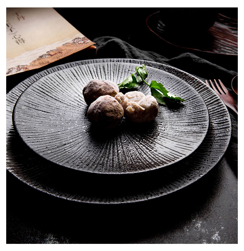 Creative Japanese scale dish of frosted glass ceramic plates disc steak restaurant sushi plate plate plate household food dish