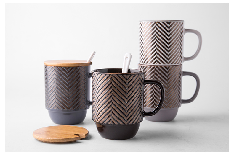 Creative mugs high - capacity ceramic cup contracted office glass cup a cup of milk for breakfast cup cup
