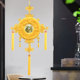 Yellow Copper Coin Chinese Knot Pendant Large Living Room Hanging Ornament for Attracting Wealth and Protecting the Home, Chinese Festival Ethnic Style Decoration, Pure Copper